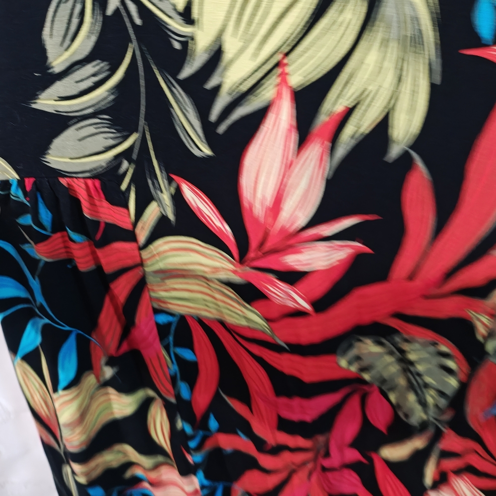 Tribal Vibrant Leaf Print Mini Dress - Picture 5 of 13